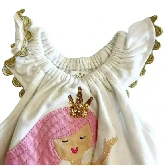 Mudpie Infant Girls Mermaid Bubble Romper Size 3-6 Months - Picture 4 of 9